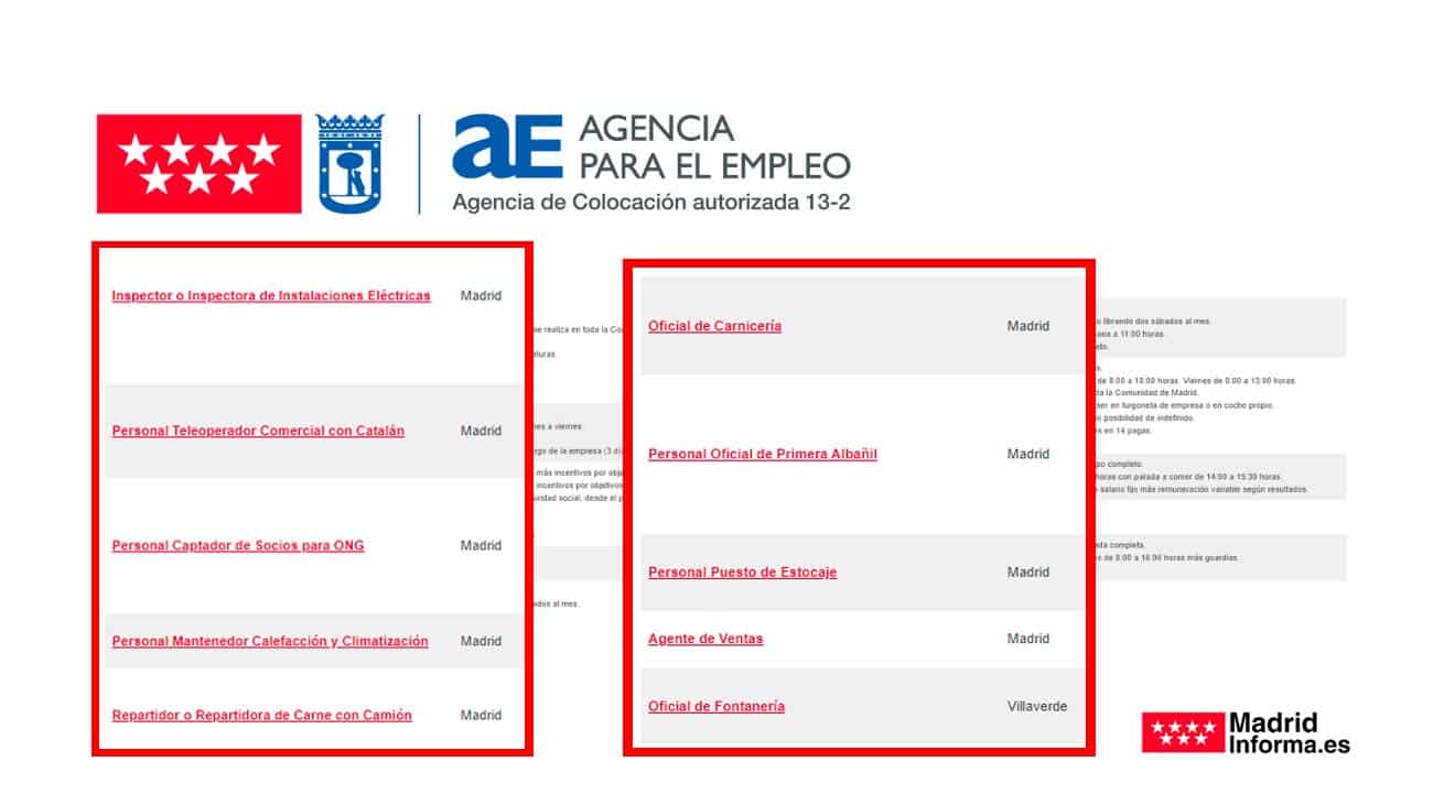 Agencia Empleo Madrid 4 marzo 2023