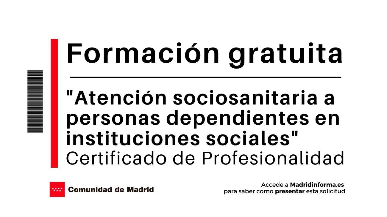 Curso gratis atención sociosanitaria Madrid