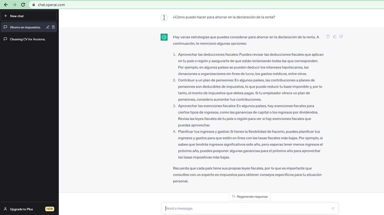 ChatGPT declaración renta