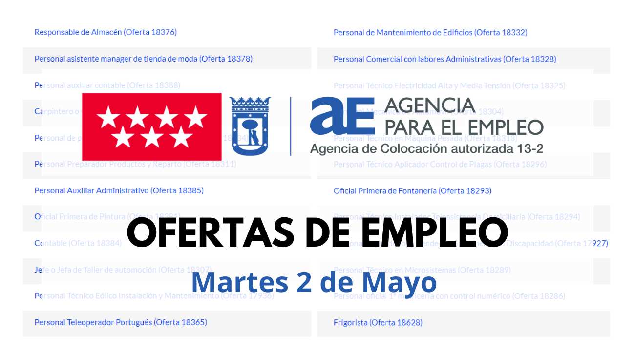 Empleo Madrid 2 mayo 2023