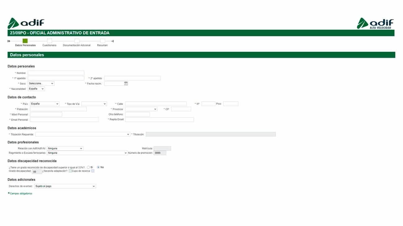 empleo público Adif