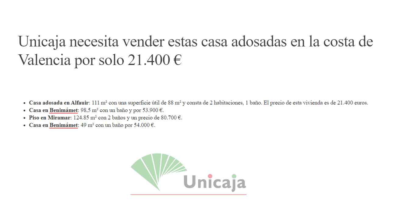 Unicaja chalet adosados en valencia