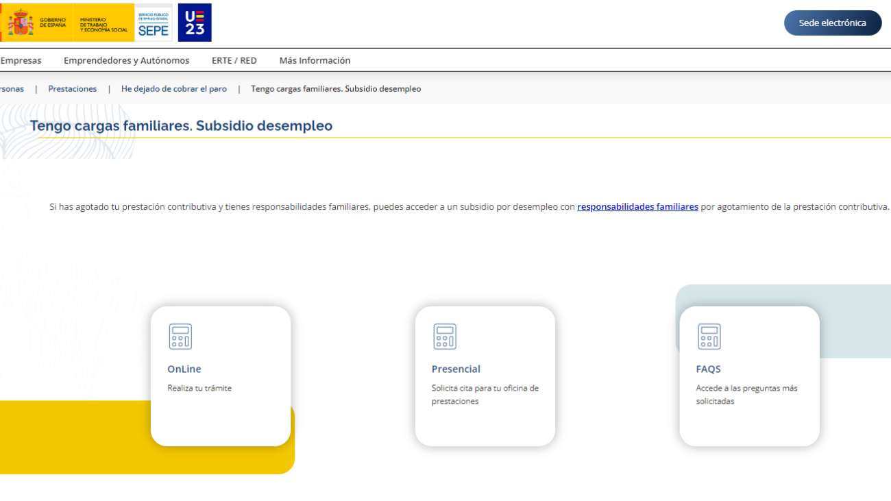 Solicitar ayuda del SEPE de 480 euros para desempleados con cargas familiares