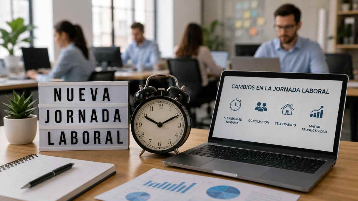 Trabajadores en una oficina ante los cambios en la nueva jornada laboral