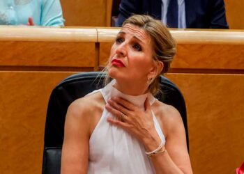 Mujer sorprendida en el Congreso durante un debate sobre el desempleo y las prestaciones del SEPE.