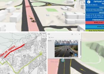 Mapa y visualización interactiva de los desvíos de tráfico por las obras de soterramiento de la A-5 en Madrid.