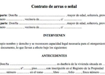 Contrato de arras para comprar una vivienda en 2025, documento clave en la compraventa de inmuebles.