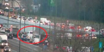 Retenciones por accidente en Madrid.