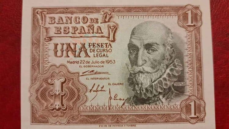 Venden billete de peseta por 25.000 euros.