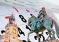 Estatua ecuestre en la Puerta del Sol y calendario 2025 de Madrid.