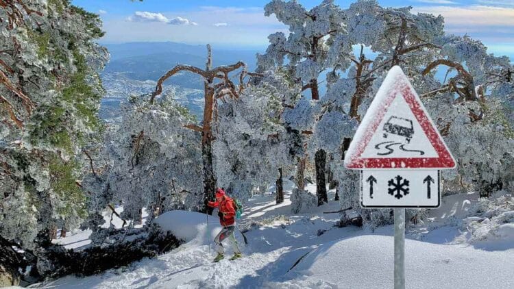 Fuertes nevadas en esta zona montañosa de Madrid.