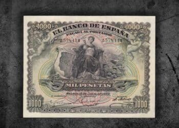 Billete de 1000 pesetas de 1907 en excelente estado y muy valorado en subastas de numismática