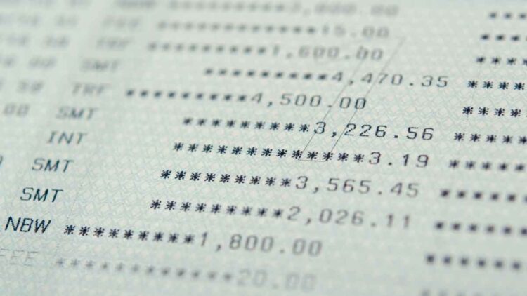 Extracto bancario con movimientos y saldos afectado por el bloqueo de cuentas en mayo
