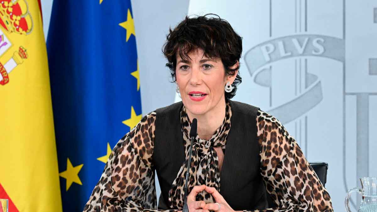 Elma Saiz, ministra de Inclusión, Seguridad Social y Migraciones, durante la rueda de prensa sobre el adelanto de la jubilación parcial