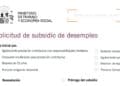 Formulario del SEPE para solicitar el subsidio de desempleo para mayores de 52 años