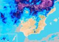Mapa de la AEMET con avisos de fuertes lluvias y tormentas en siete comunidades; seguimiento especial en Madrid