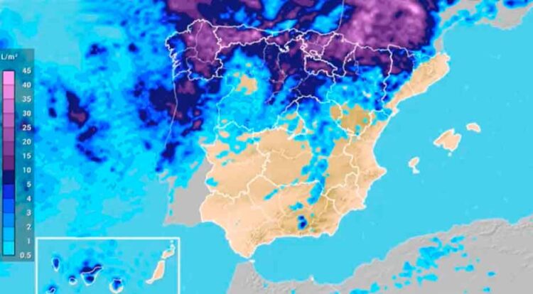 Mapa de la AEMET con avisos de fuertes lluvias y tormentas en siete comunidades; seguimiento especial en Madrid