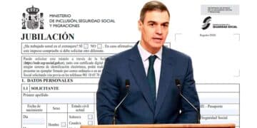 Formulario de jubilación de la Seguridad Social y portavoz del Gobierno, ilustración sobre retirarse a los 60 con solo 15 años cotizados