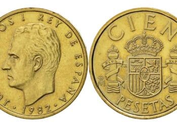 Moneda de 100 pesetas que cuesta 4.500 euros.