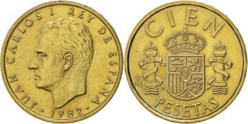 Moneda de 100 pesetas que cuesta 4.500 euros.
