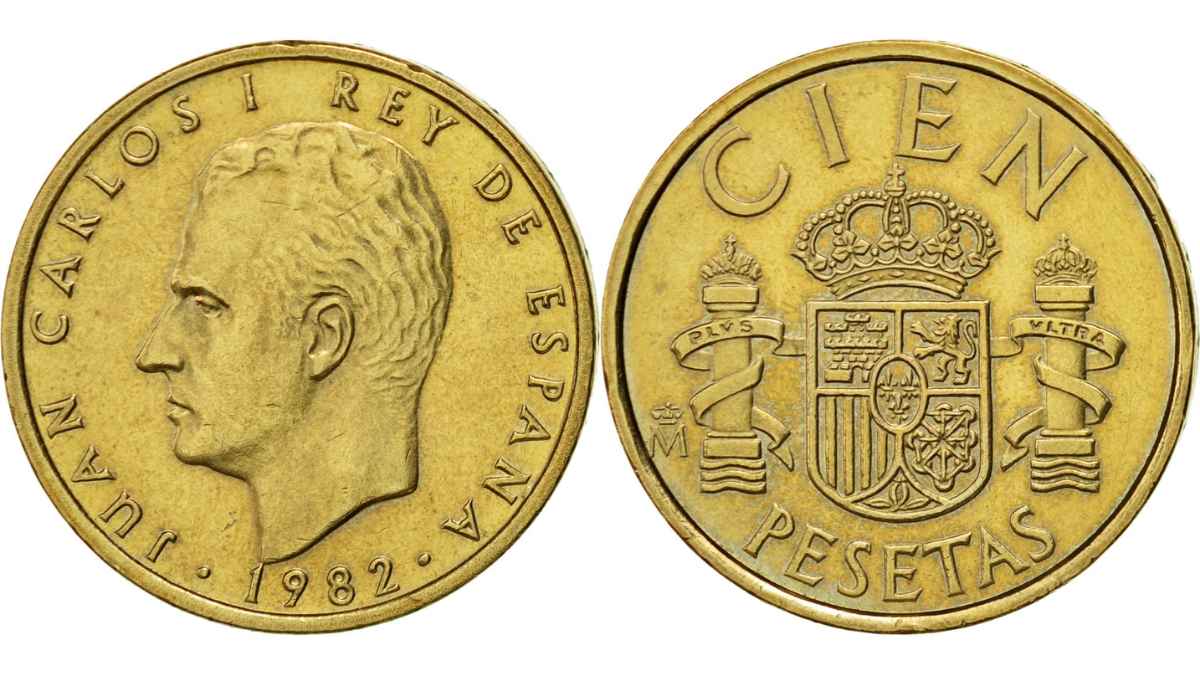 Moneda de 100 pesetas que cuesta 4.500 euros.