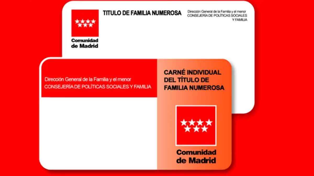 Solicitar tarjeta familia numerosa.