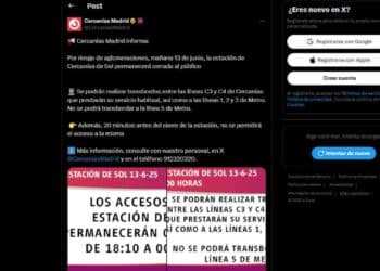 Mensaje de Cercanías Madrid.