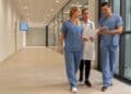 mir madrilenos conversan en pasillo hospitalario antes de su turno de tarde con plus salarial de 500 euros.