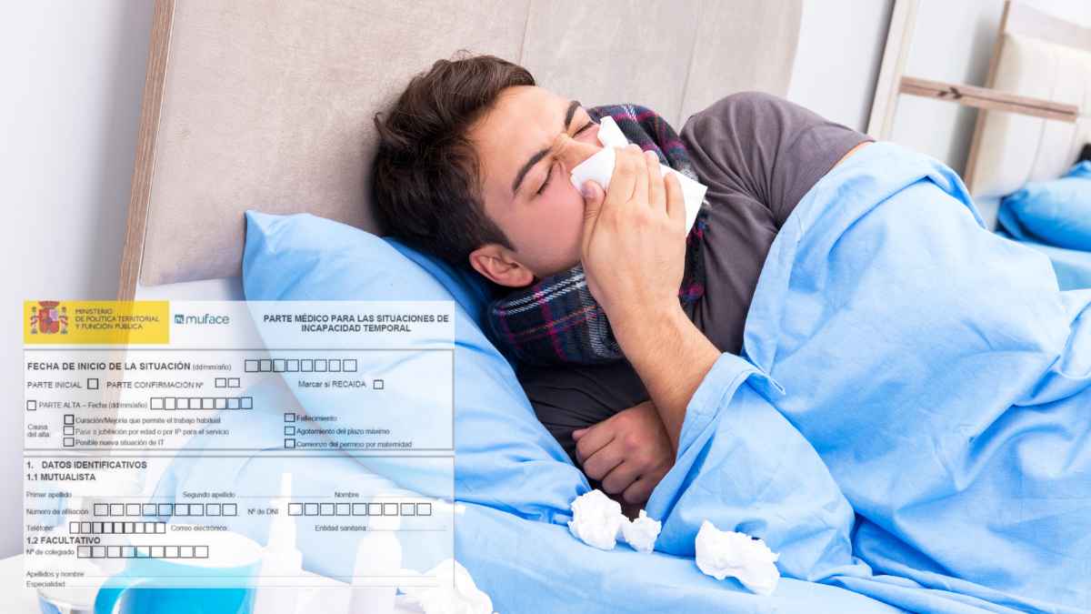 trabajador enfermo en cama con parte de baja médica, riesgo de despido sin indemnización por no avisar a la empresa.