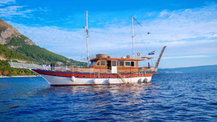 Barco pesquero faenando.