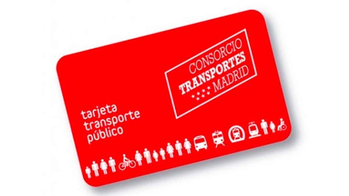 Tarjeta transporte público de Madrid con descuento del 60 %