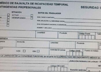 Parte médico de baja de incapacidad temporal, relacionado con las nuevas normas para los autónomos sobre despidos por falta grave.