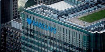 Sede de Barclays en Londres tras la multa de 49,56 millones de euros impuesta por la FCA.