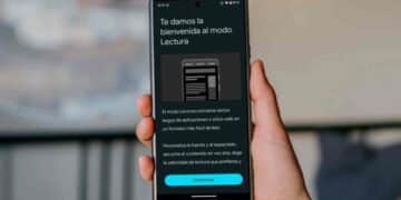 Modo lectura del navegador activado en un móvil, lectura sin anuncios.