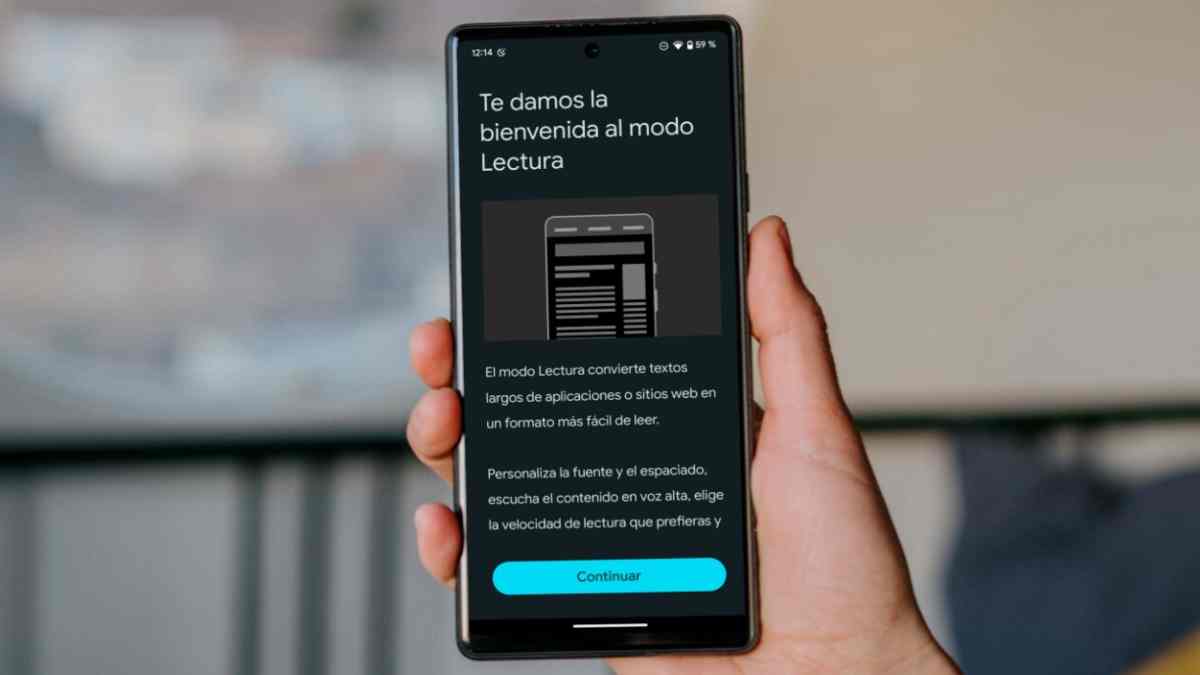 Modo lectura del navegador activado en un móvil, lectura sin anuncios.