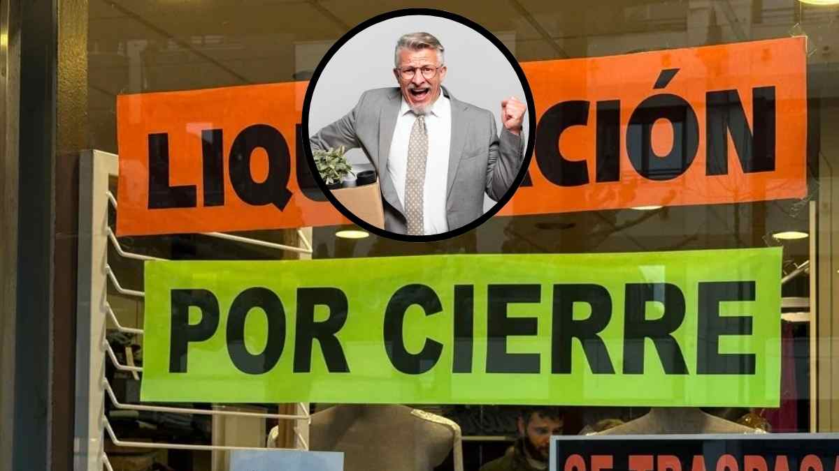 Trabajador feliz con caja de pertenencias celebra su jubilación anticipada tras el cierre de su empresa.