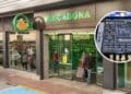 fachada mercadona con gráfico bursátil – timo de falsas acciones en redes sociales.