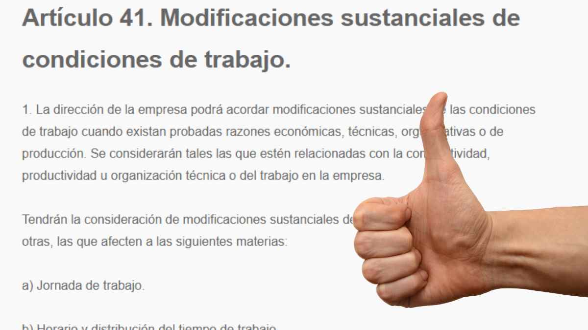 articulo 41 estatuto de los trabajadores modificaciones condiciones laborales.