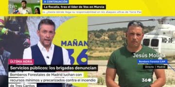 Bombero forestal Jesús Molina denuncia sueldos de 1.300 euros y plazas sin cubrir en Madrid durante entrevista en televisión.
