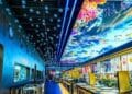Buffet libre Pacífico en Alcorcón con decoración marina y más de 200 platos de marisco, sushi y parrilla.