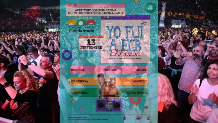 Concierto Yo Fui a EGB en Fuenlabrada con Boney M, Locomía y Chimo Bayo en las fiestas de septiembre 2025.