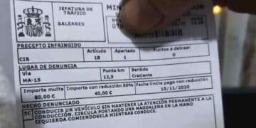 multa-dgt-conductor-comiendo-magdalena-baleares-80-euros.