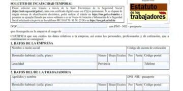 certificado incapacidad temporal estatuto trabajadores baja medica.