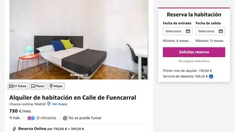 Habitación en alquiler en Calle de Fuencarral, Madrid, por 730 euros al mes.