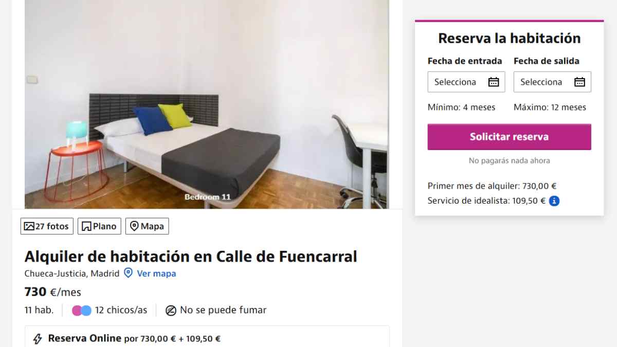 Habitación en alquiler en Calle de Fuencarral, Madrid, por 730 euros al mes.