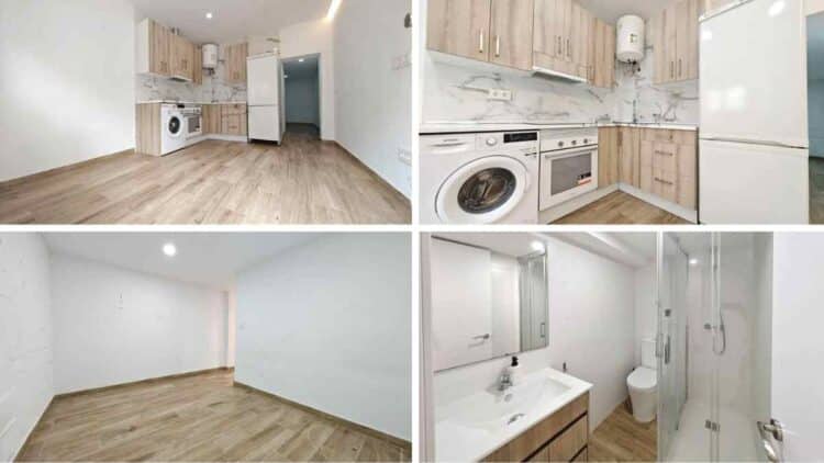 Estudio de 31 m2 en venta en Ventas Ciudad Lineal Madrid por 85.000 euros cocina salón y baño reformado.