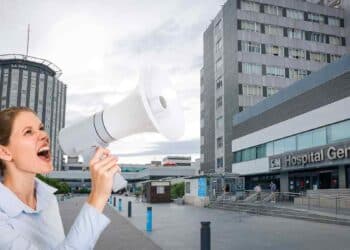 Huelga en el Hospital La Paz de Madrid por cierre de 397 camas en agosto 2025.