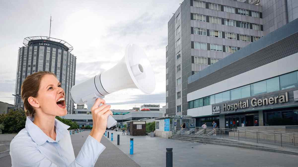 Huelga en el Hospital La Paz de Madrid por cierre de 397 camas en agosto 2025.