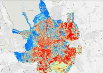 Mapa de zonas más frescas y calurosas de Madrid en verano 2025.
