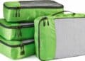 Organizador de maleta pequeña superventas, set verde de cuatro bolsas de viaje por menos de 20 euros.